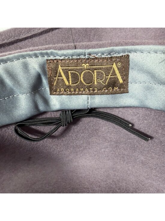 NWT ADORA Womens Wool Cloche Hat Black Velvet Satin Band Rhinestone Brooch main image 6